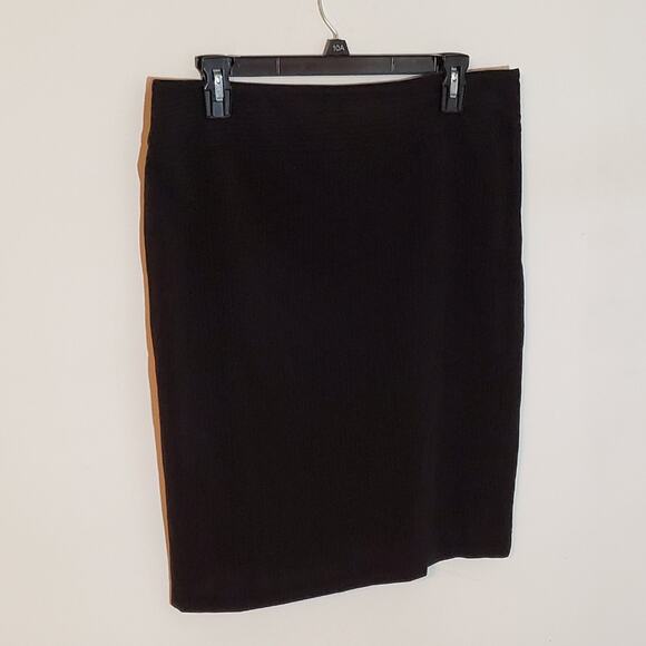 Liz Claiborne Classic Black w/ Gray Pinstripe Versatile Pencil Skirt Size 10 - Picture 2 of 7